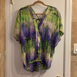 Green/Purple Sheer slouchy top